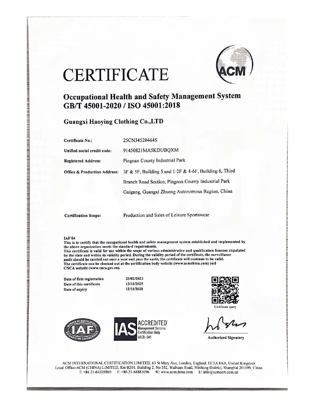 OHSMS certified